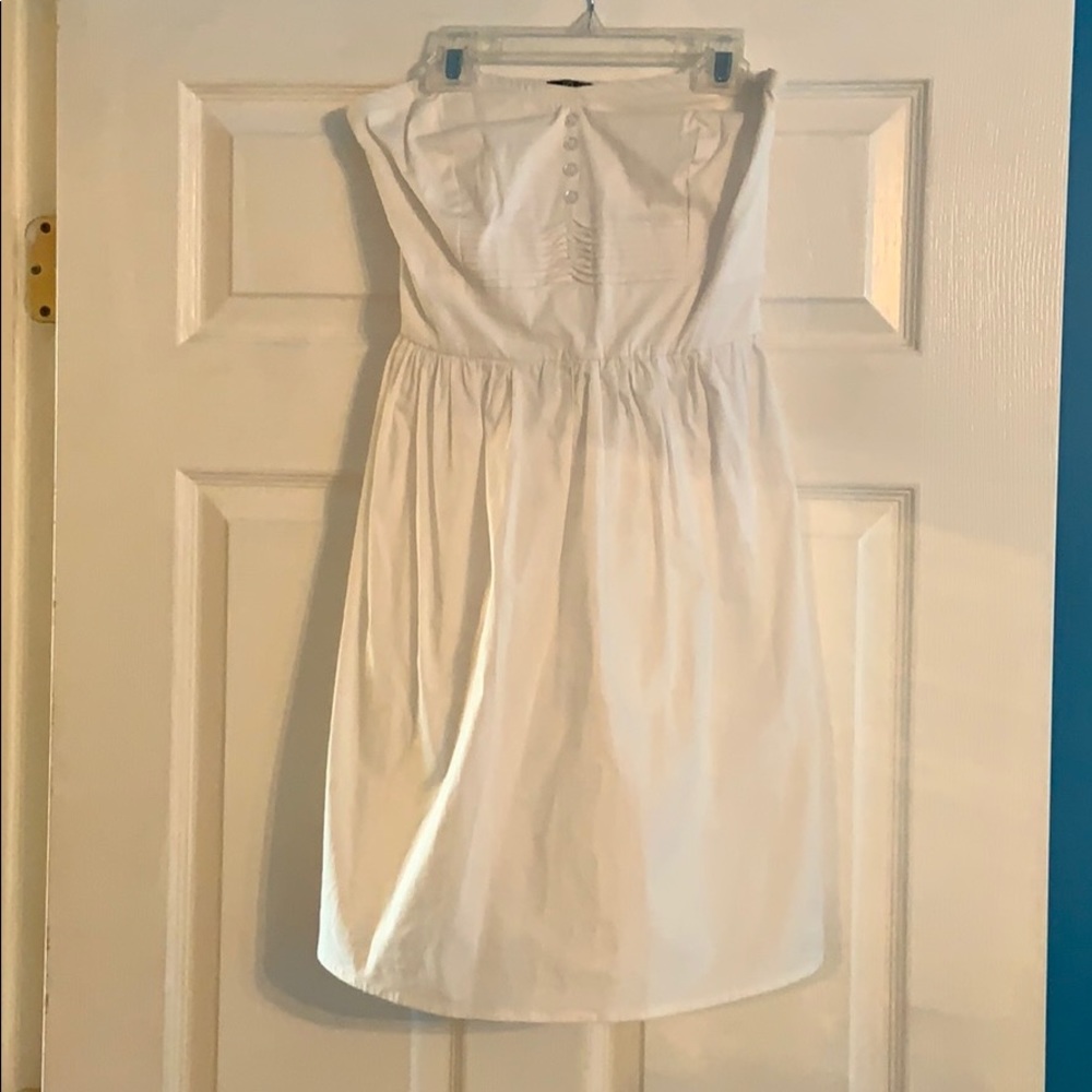 White strapless sun dress